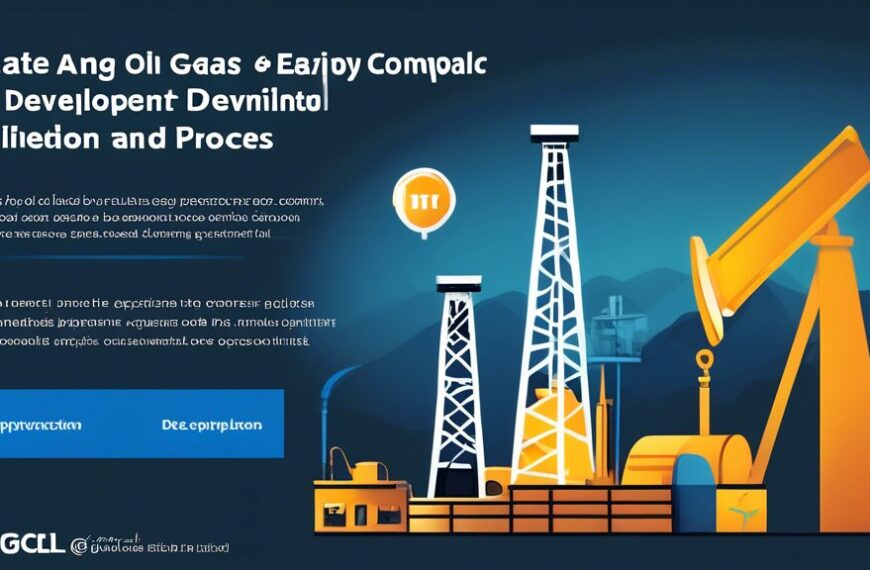 Create an image showing a friendly and easy-to-understand step-by-step guide to the OGDCL (Oil and Gas Development Company Limited) online application process. The image should include a clean, modern computer or tablet screen displaying the OGDCL website, with clearly labeled buttons and sections such as Apply Now, Create Account, and Submit Application. Surround the computer screen with simple icons representing each step, like a person filling out a form, uploading documents, and clicking a submit button. Make the colors inviting and the design user-friendly.