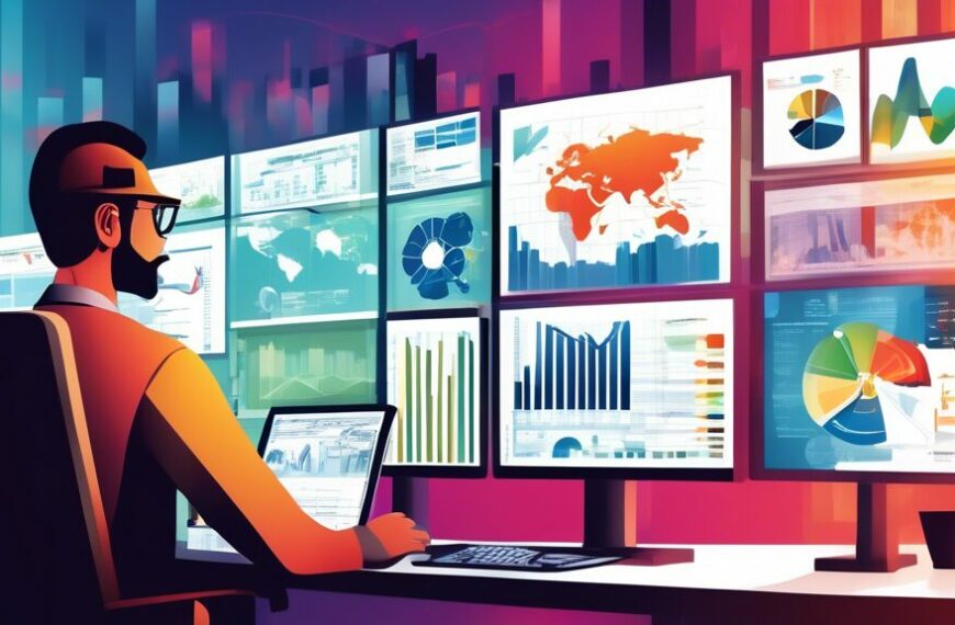 Create an image featuring a professional setting with financial analysts examining detailed financial statements on multiple screens and printouts. Include visual representations of balance sheets, income statements, and financial graphs. The backdrop should include the OGDCL logo and thematic elements related to the oil and gas industry, such as drilling rigs or gas pipelines.